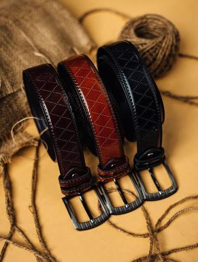 Quilted Leather Belt Trio