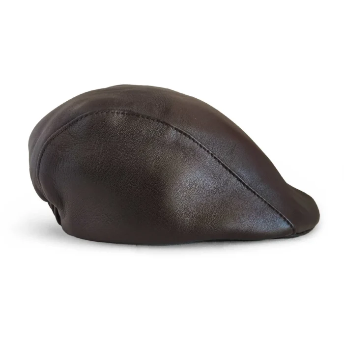 Dark Brown Leather Driving Cap