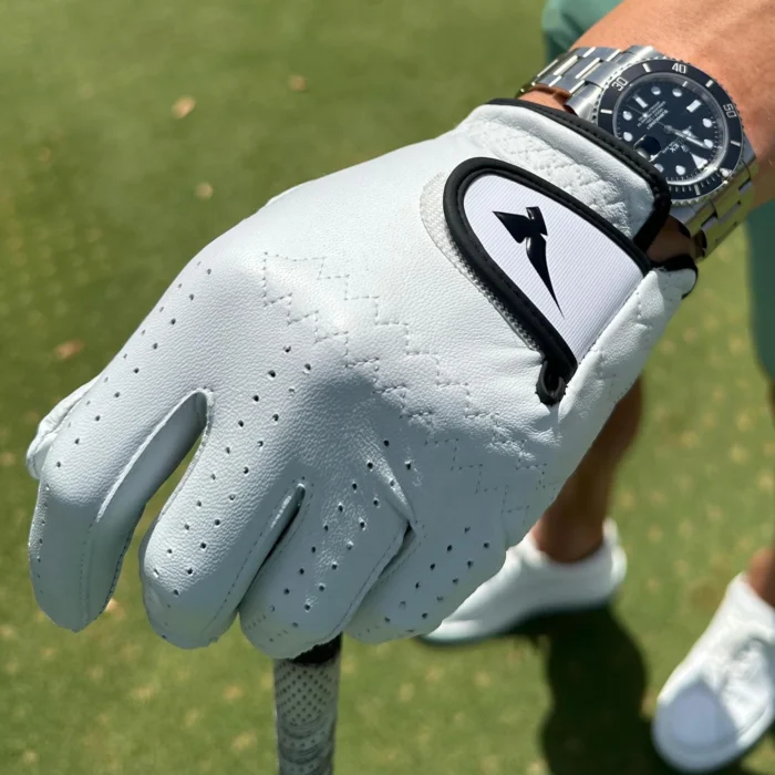 Light Grey Leather Golf Glove