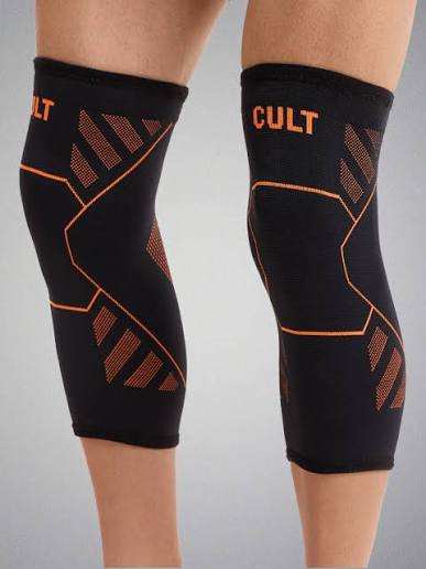 Black & Orange Knit Knee Sleeves (Pair)