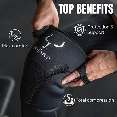 Black Neoprene Knee Sleeve, Honeycomb Panel