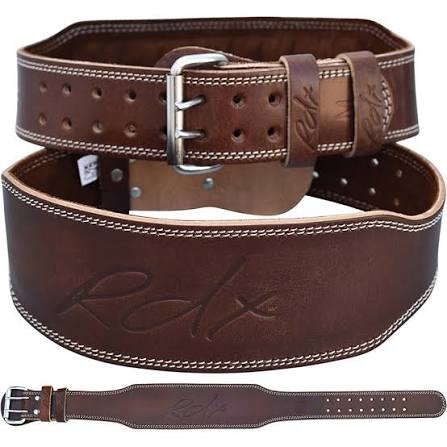 Dark Brown Leather Weightlifting Belt, Contoured