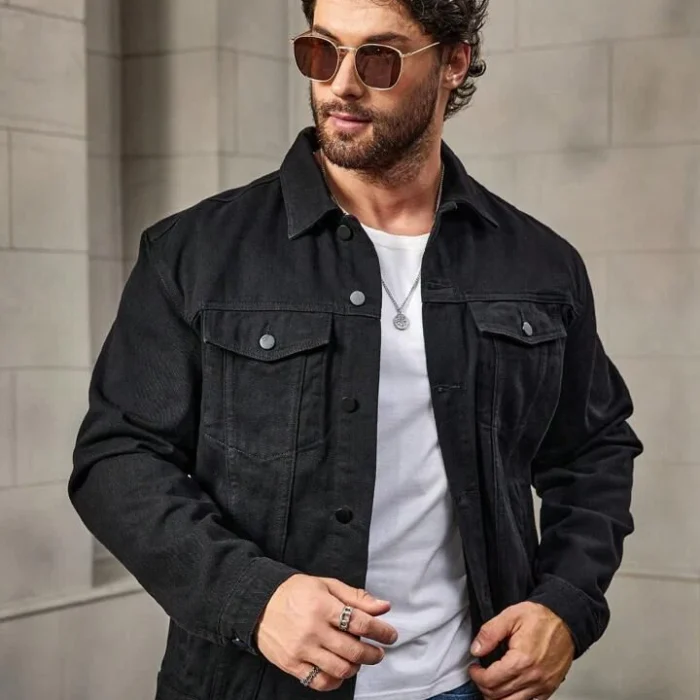Black Denim Trucker Jacket