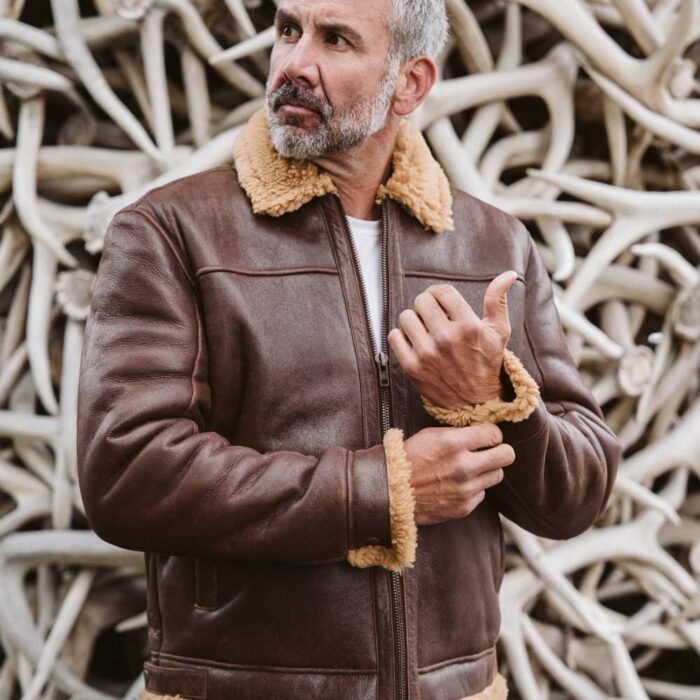 Brown Leather Shearling Jacket
