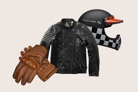 Leather Biker Jacket & Glove Set