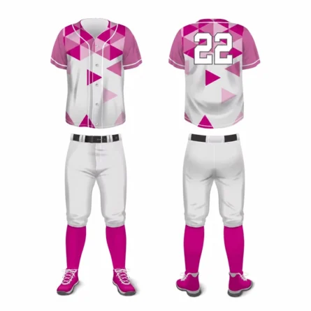 Pink Geometric Softball Uniform Set