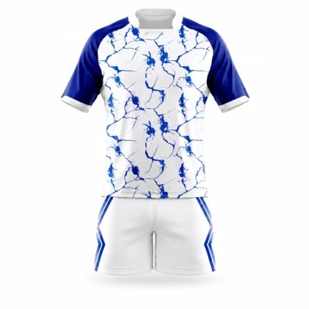 White Cracked-Pattern Rugby Jersey