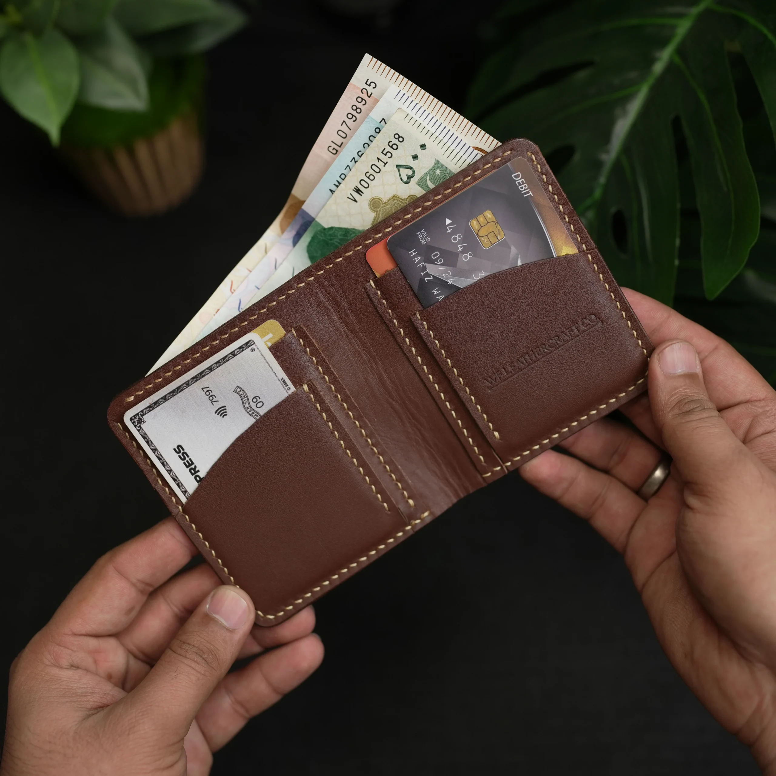 Tan Leather Bifold Wallet